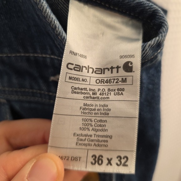 Carhartt Men's Loose Fit Denim Bib OveCarhartt Men's Loose Fit Denim Bib Overall - Picture 6 of 7